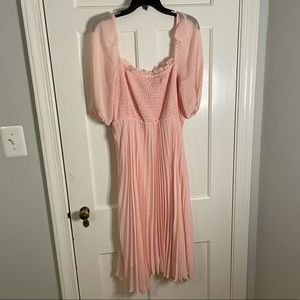 BCBG Puff Sleeve Midi Dress (CottageCore / Nap)